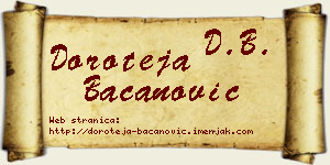 Doroteja Bacanović vizit kartica
